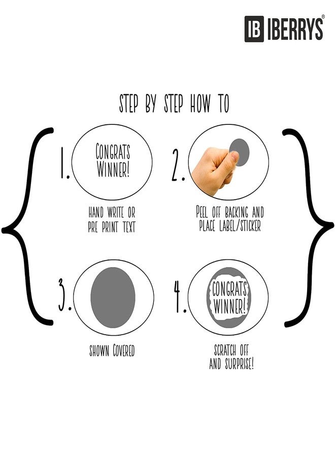 Iberry's 1.35 x 1.50 Silver Scratch Off Label Stickers for Sale Events, Festival Offers, Surprising - Set of 128 Stickers - Image 5